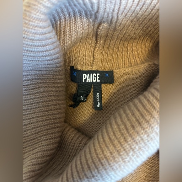 PAIGE Women's Cherise Sweater Turtle Neck Cropped Cutout Design in Toffee Sz XL - Picture 11 of 14
